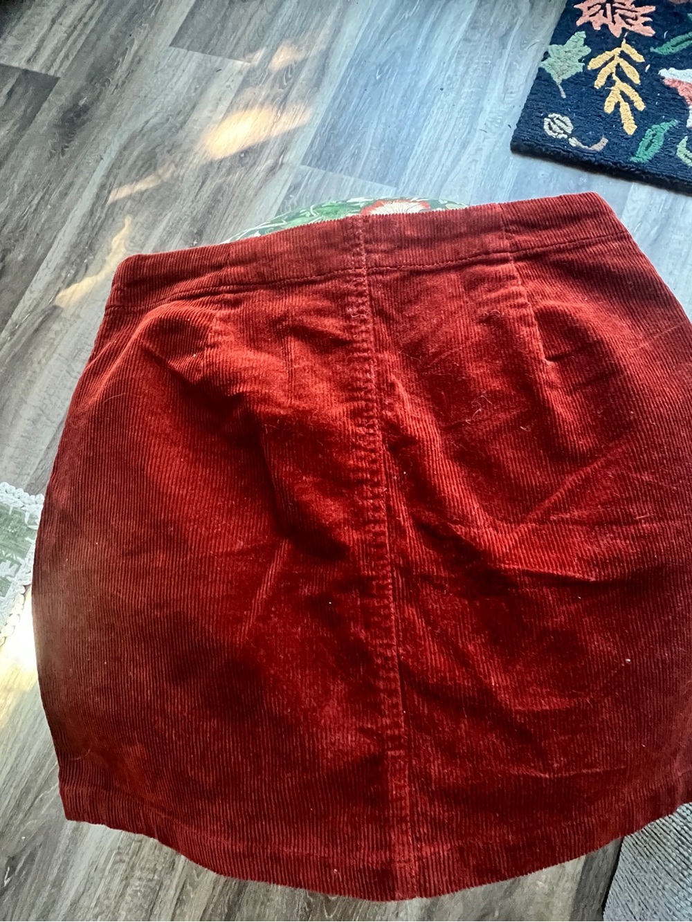 Lovetree Women's Red Corduroy Button-Front Skirt - Picture 3 of 3